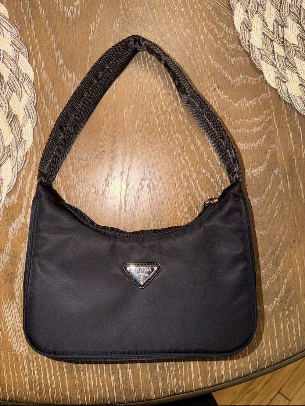 Small black nylon handbag shoulder bag New